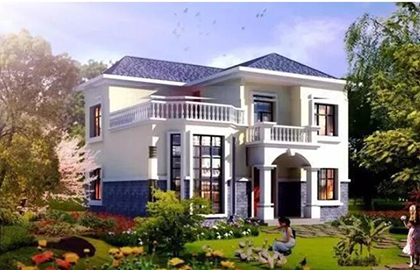 农村二层轻钢别墅，外观简单