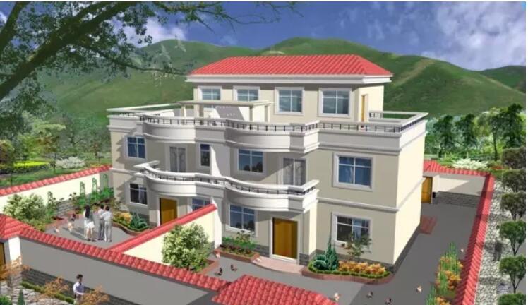 轻钢别墅效果图1