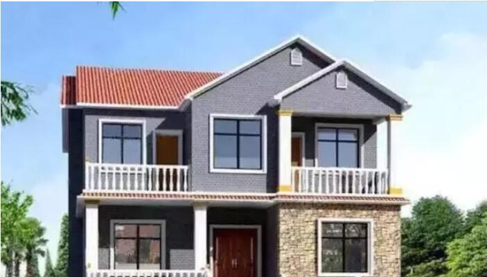 时尚大气的轻钢别墅效果图及平面图1