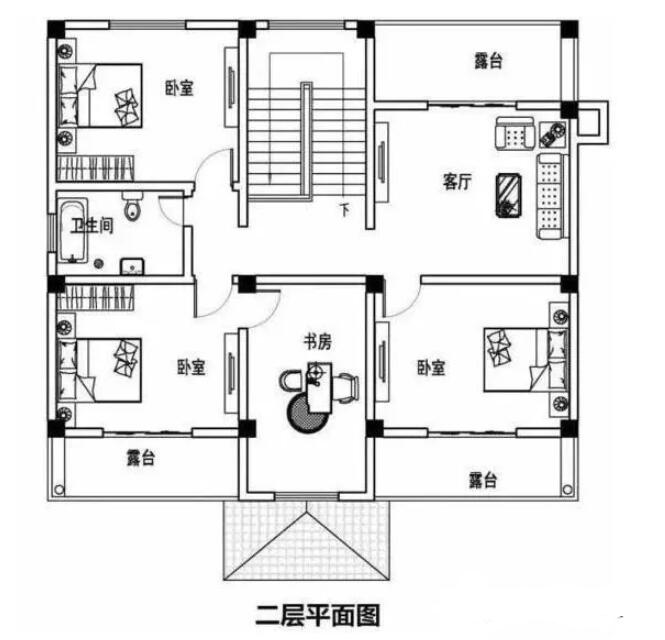时尚大气的轻钢别墅效果图及平面图3