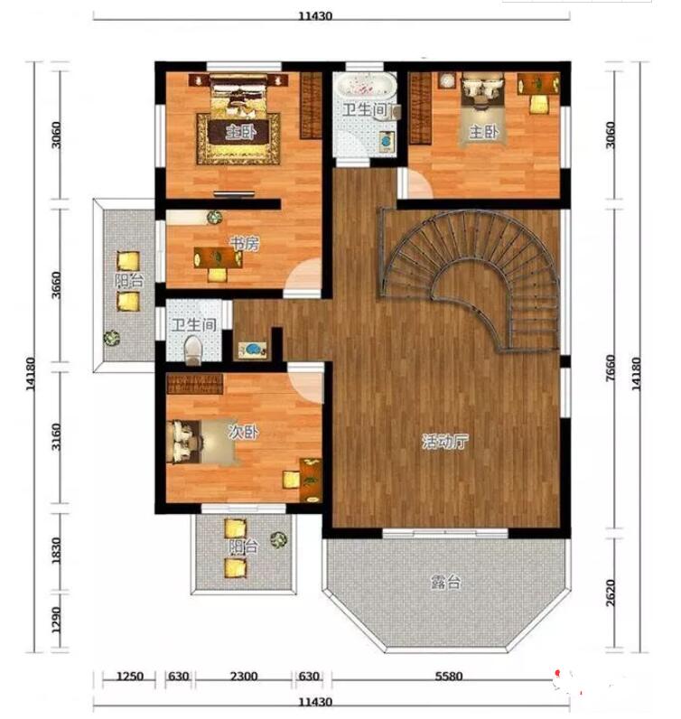 外观漂亮且非常使用的轻钢别墅户型4