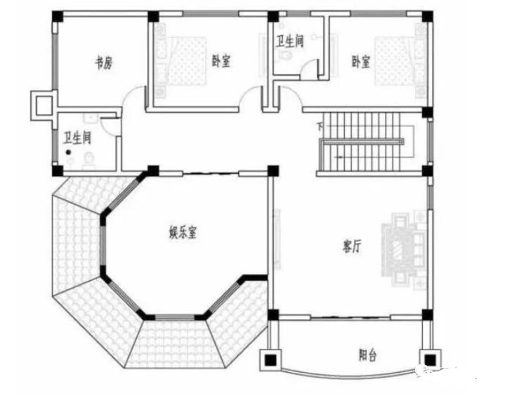 一套带传统房屋的轻钢别墅户型3