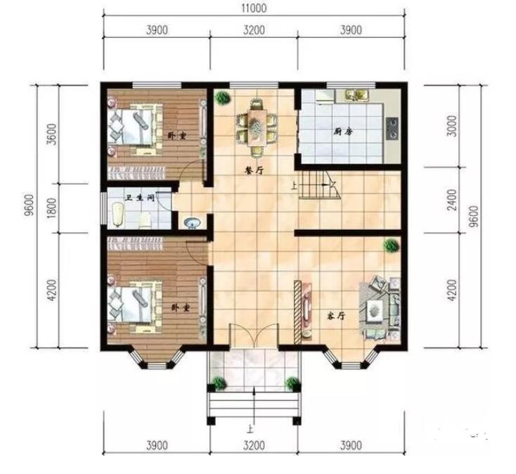 外观非常清新的二层轻钢别墅户形2