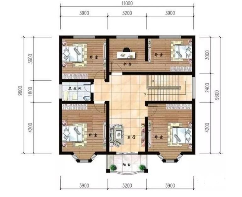 外观非常清新的二层轻钢别墅户形3
